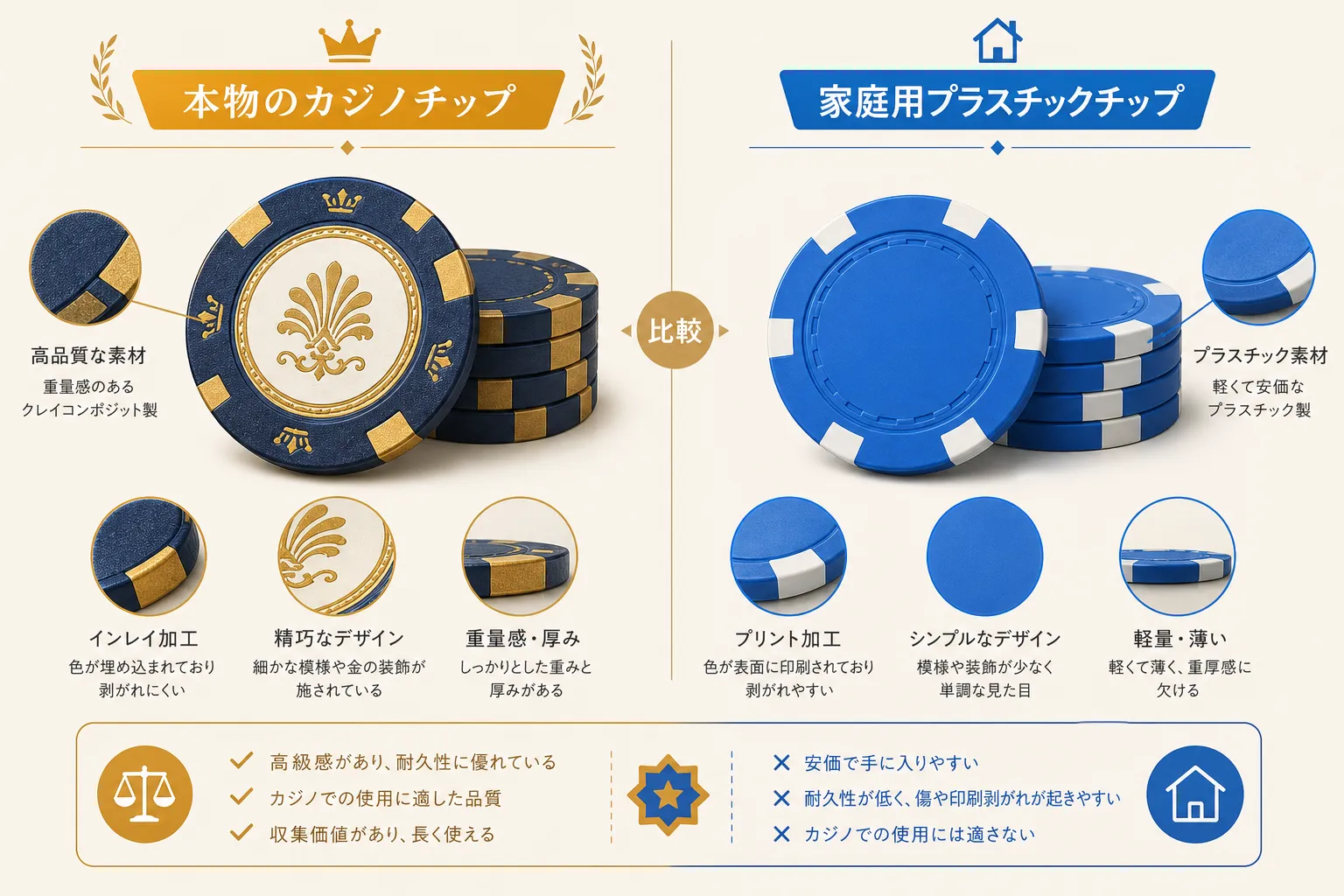 カジノチップの値段ガイド|本物と市販の違い